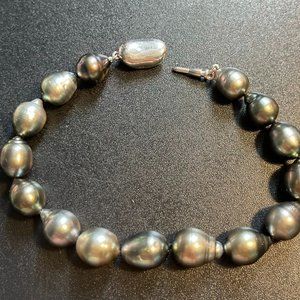 Tahitian Baroque Black Pearl Bracelet